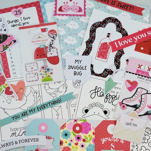 Scrapbooking Kit Valentine’s Love 6x6 Papers Die Cuts 3-D Stickers Read - Picture 1 of 6
